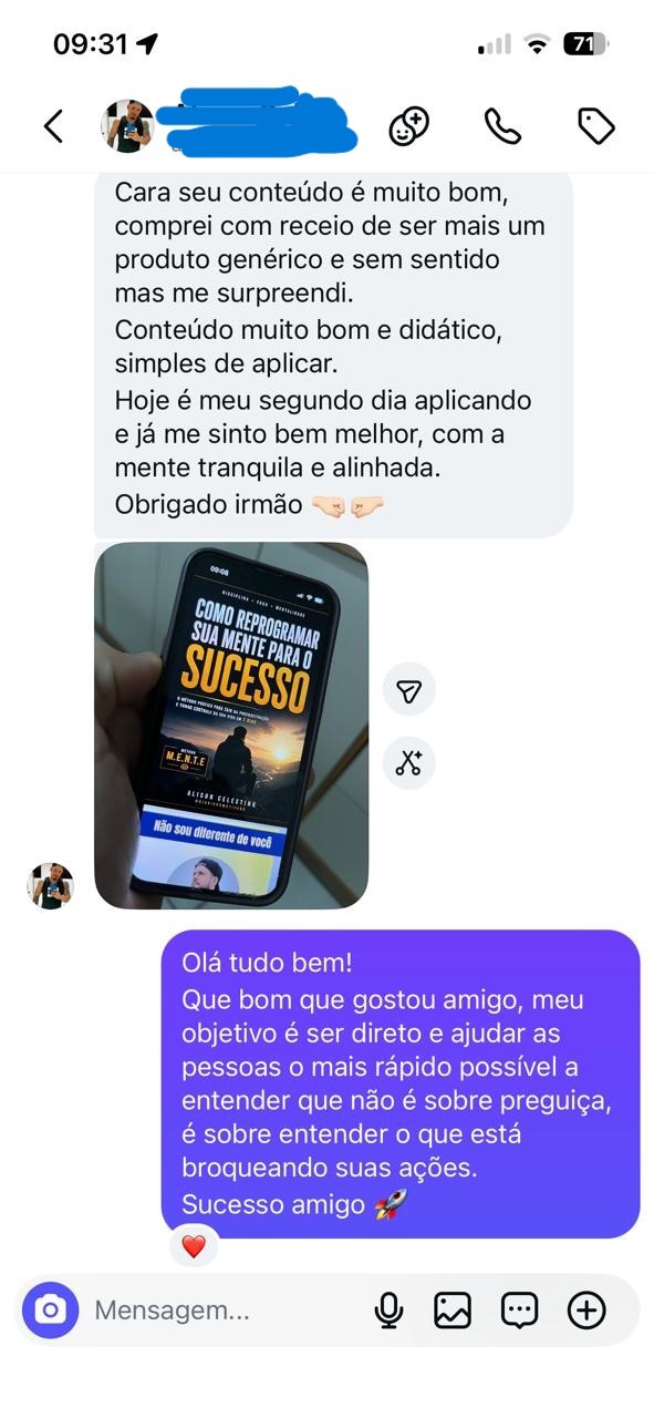 Depoimento destacando conteúdo didático e simples de aplicar